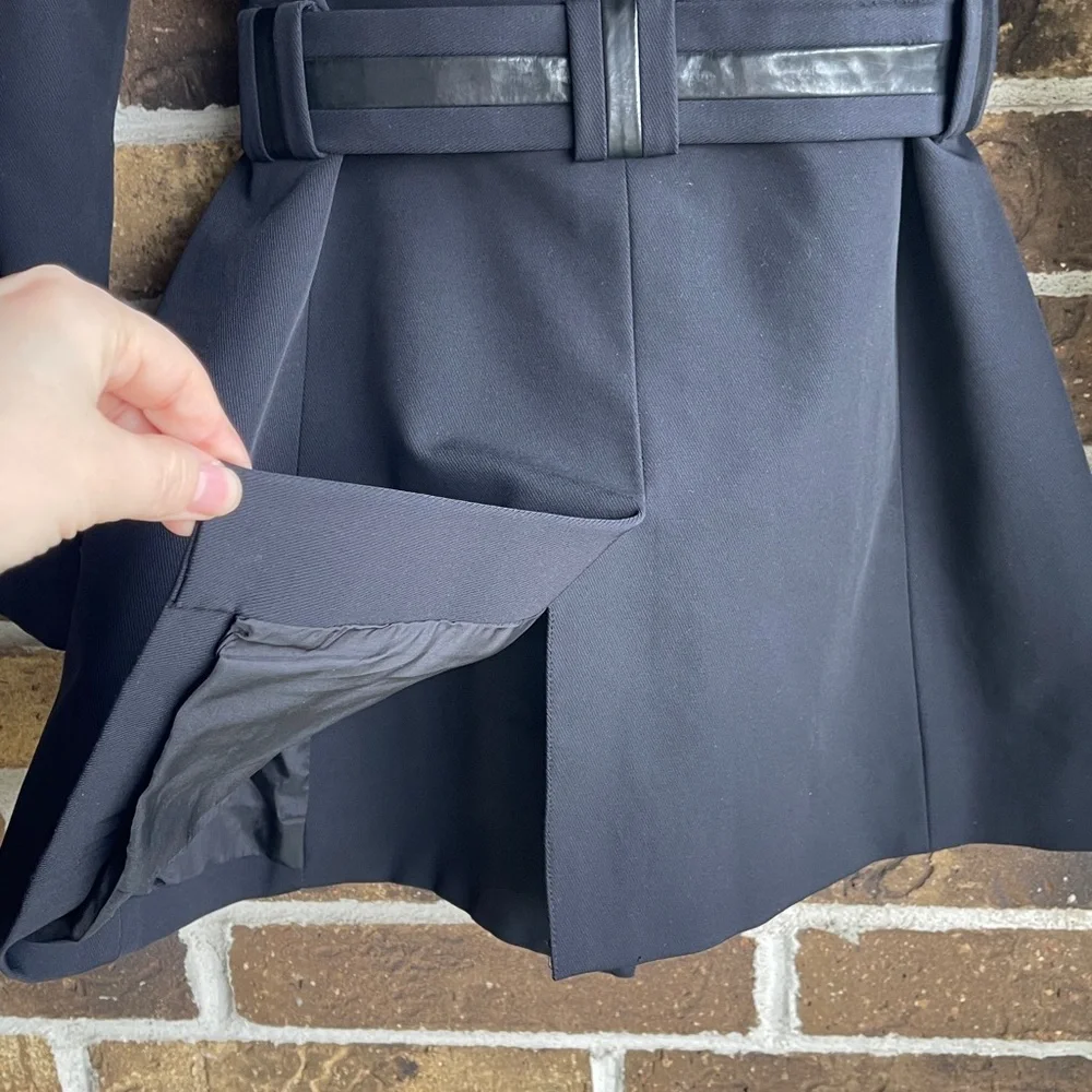 Carlisle Black Trench Coat with Belted Waist - Picture 11 of 15